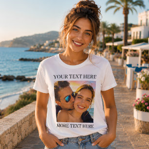 T-shirt Photo et texte personnalisés