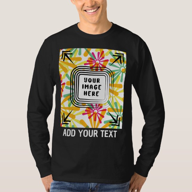 T-shirt Photo et texte personnalisés Ajouter un texte phot (Devant)