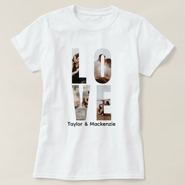 T-shirt Photo Et Texte Personnalisés AMOUR Personnalisé (Design devant)