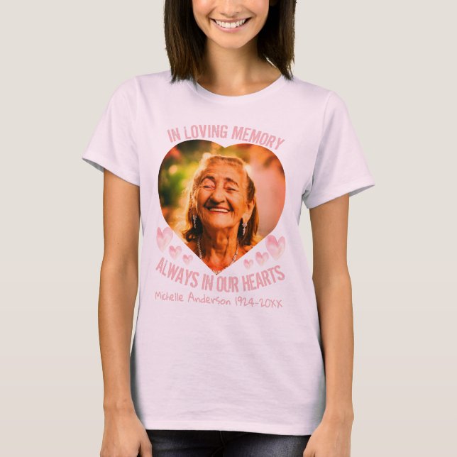 T-shirt photo et texte personnalisés en forme de coeur T-S (Devant)