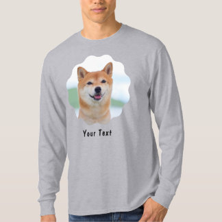 T-shirt Photo et texte personnalisés Gris personnalisé