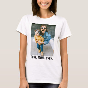 T-shirt Photo et texte personnalisés - Meilleure maman de 