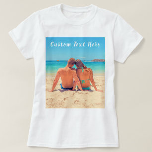 T-shirt Photo et texte personnalisés - Votre propre desig