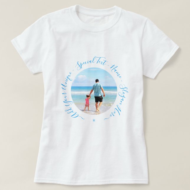 T-shirt Photo et texte personnalisés - Votre propre design (Design devant)