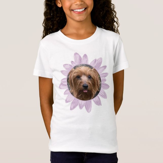 T-Shirt Photo Fleur violet personnalisée (Devant)