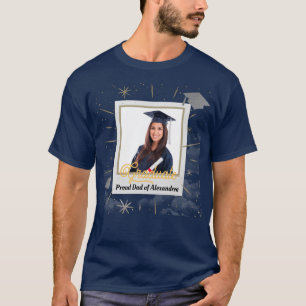 T-shirt Photo Graduate Diplômé Fier Papa Personnaliser