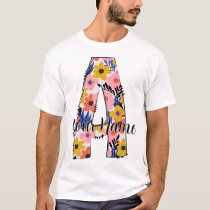 T-shirt photo modifiable Lettres alphabet A personnalisées