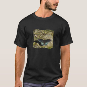 T-shirt Photo nature Bleu et Papillon noir