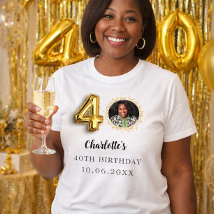 T-shirt photo or 40e anniversaire en or