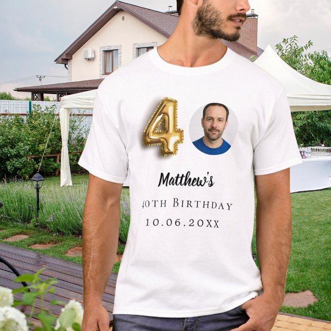 T-shirt photo or de 40e anniversaire (Créateur téléchargé)