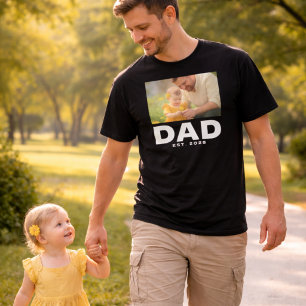 T-shirt photo Papa établi en gras
