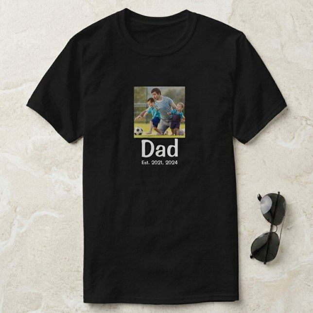 T-shirt Photo Papa Établit Script (Créateur téléchargé)