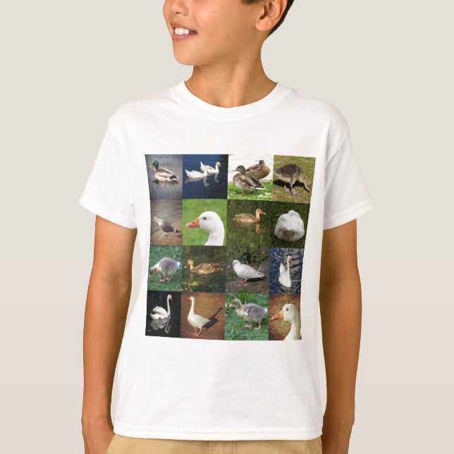 T-shirt Photo Patchwork Carré - Oiseaux (Devant)