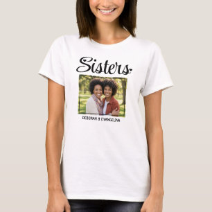 T-shirt Photo personnalisé avec texte cœurs SŒURS