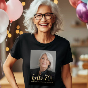 T-shirt Photo personnalisé Bonjour 70 Soixante-dixième fêt