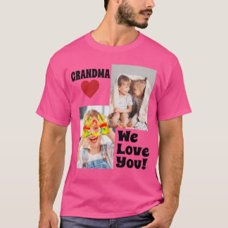 T-shirt Photo personnalisé de grand-mère que nous aimons a