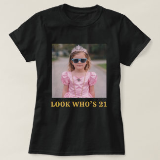 T-shirt Photo personnalisé Instantané drôle Regarde qui a 