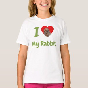 T-shirt Photo personnalisé J'adore mon lapin Holland Lop
