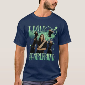 T-shirt Photo personnalisé J'aime ma copine Bootleg vintag