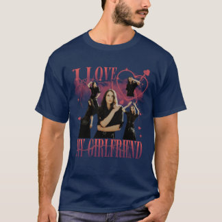 T-shirt Photo personnalisé J'aime ma copine Bootleg vintag
