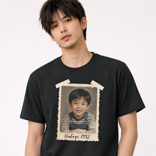T-shirt Photo personnalisé vintage et année de naissance n