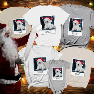 T-shirt Photo personnalisée Chien de première Noël Vintage