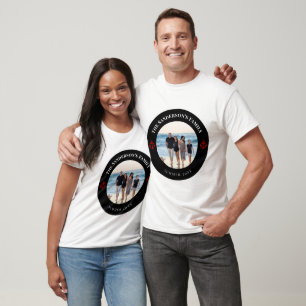 T-shirt Photo personnalisée en Cercle noir avec Ancre roug