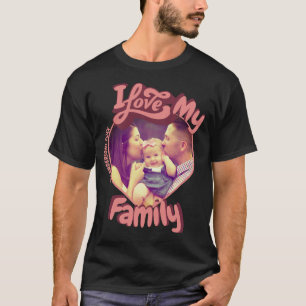 T-shirt Photo personnalisée en forme de coeur J'aime mon T