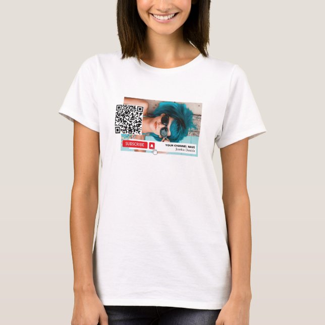 T-shirt Photo personnalisée et code QR, Youtube - Vlogger (Devant)