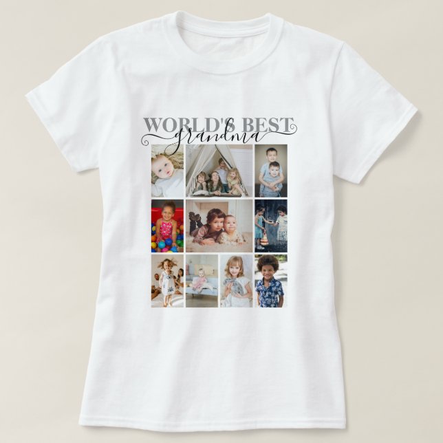 T-shirt Photo personnalisée et texte 10 Collage photo (Design devant)