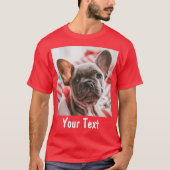 T-shirt Photo personnalisée et texte rouge (Devant)