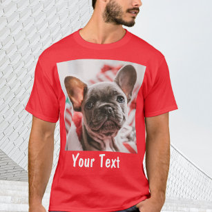T-shirt Photo personnalisée et texte rouge