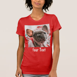 T-shirt Photo personnalisée et texte rouge