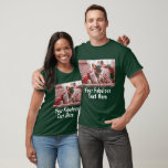 T-shirt Photo personnalisée et texte vert foncé<br><div class="desc">T-shirt vert foncé - photo et texte répété personnalisé</div>