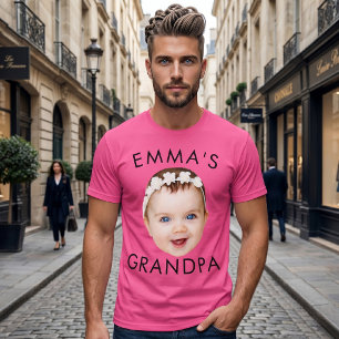 T-shirt Photo personnalisée Face Maman Grand-mère Grand-pè