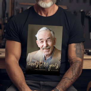 T-shirt Photo personnalisée Fête du 80e anniversaire