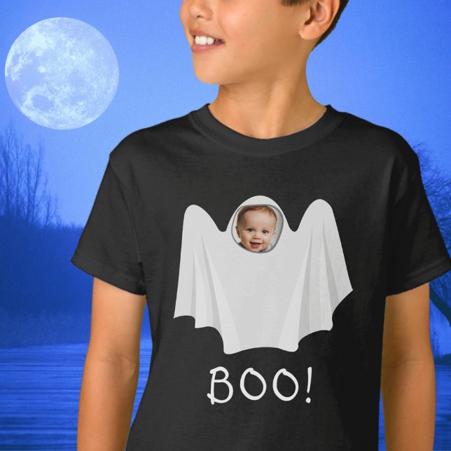 T-shirt Photo personnalisée Ghost BOO Happy Halloween Éffr (Créateur téléchargé)
