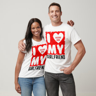 T-SHIRT PHOTO PERSONNALISÉE J'AIME MA PETITE AMIE RELATION