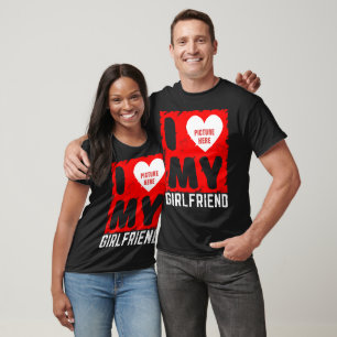 T-SHIRT PHOTO PERSONNALISÉE J'AIME MA PETITE AMIE RELATION