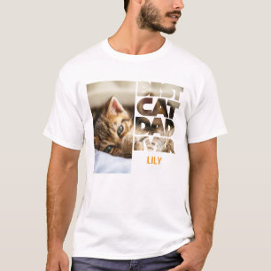 T-shirt Photo personnalisée Meilleur père de chat