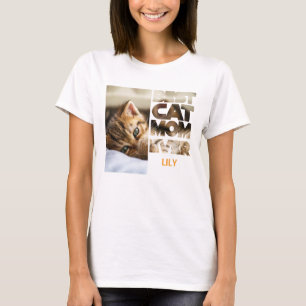 T-shirt Photo personnalisée Meilleure maman chat jamais