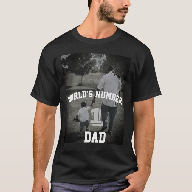 T-shirt Photo personnalisée Monde numéro un papa grand-pèr (Devant)