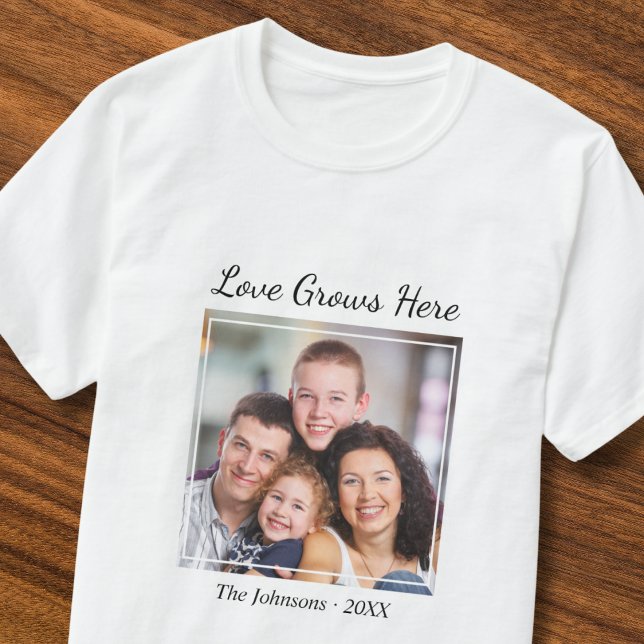 T-shirt Photo personnalisée Nom de famille Love Groves Cit (Créateur téléchargé)