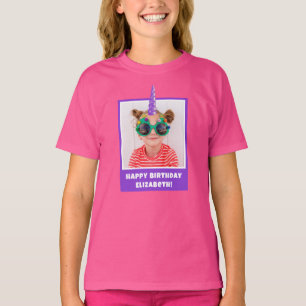T-shirt Photo personnalisée pour enfant Joyeux Anniversair