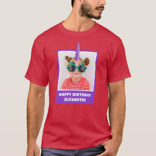 T-shirt Photo personnalisée pour enfant Joyeux Anniversair