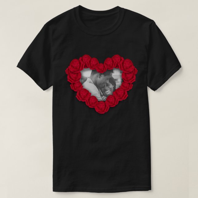 T-shirt Photo personnalisée Rose Heart Valentine's (Design devant)