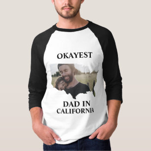 T-shirt Photo personnalisée USA Okayest papa Fête des père
