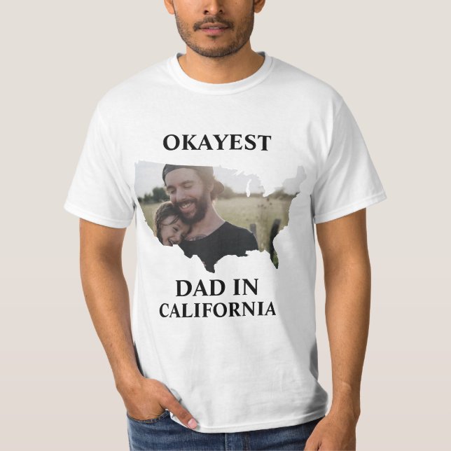 T-shirt Photo personnalisée USA Okayest papa Fête des père (Devant)