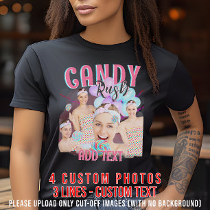 T-shirt Photo personnalisée Vintage 90s Era Bootleg tendan