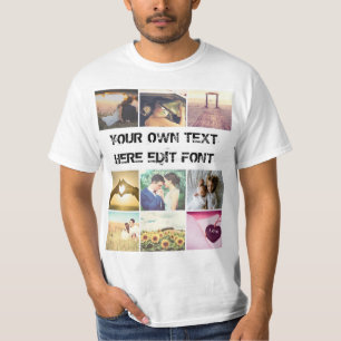 T-shirt Photo personnalisée x9 et votre propre texte T-Sh